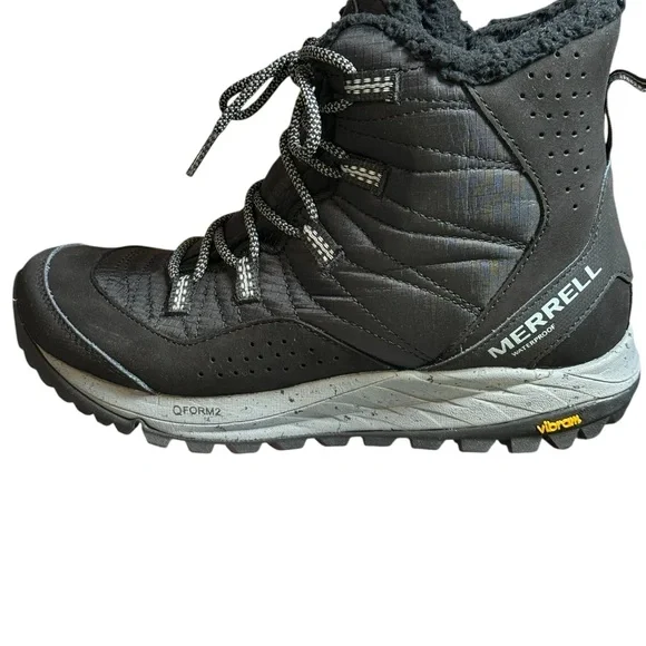 Merrell Thermo Kiruna Mid Waterproof Boots Black Vibram Sz 7.5 - Picture 5 of 11